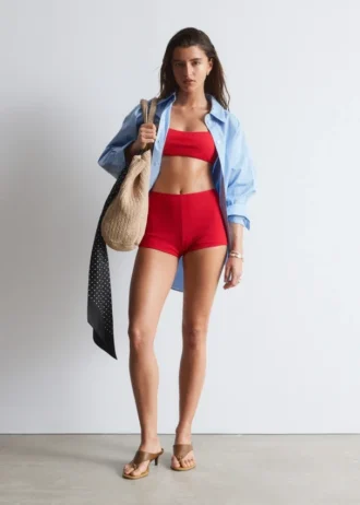 Shorty de bikini taille haute