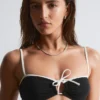 Haut de bikini bandeau à nouer sur le devant