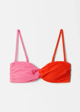 Haut de bikini bandeau texturé