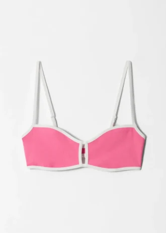 Haut de bikini à bordures contrastées