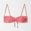 Haut de bikini froncé