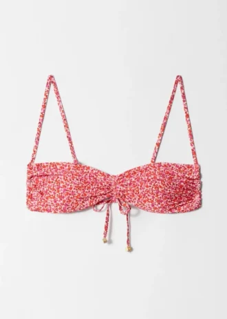 Haut de bikini froncé