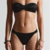 Haut de bikini froncé