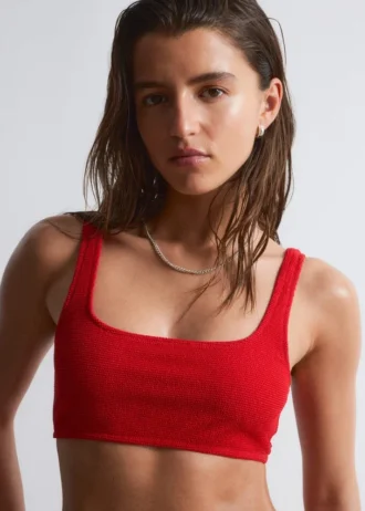 Haut de bikini texturé
