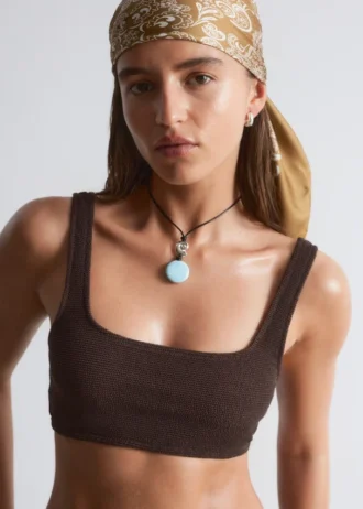 Haut de bikini texturé