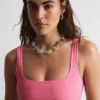 Haut de bikini texturé à encolure carrée