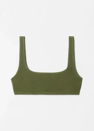 Haut de bikini texturé à encolure carrée
