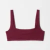 Haut de bikini texturé à encolure carrée