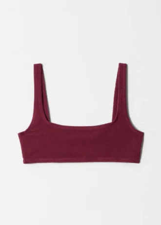 Haut de bikini texturé à encolure carrée