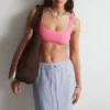 Haut de bikini texturé à encolure carrée