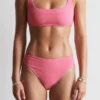 Slip de bikini taille haute texturé