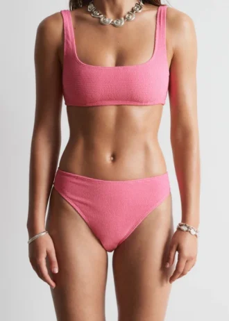 Slip de bikini taille haute texturé