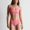 Slip de bikini taille haute texturé