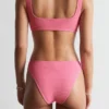Slip de bikini taille haute texturé