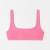 Haut de bikini texturé à encolure carrée