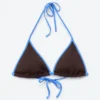 Haut de bikini triangle à bordures contrastées