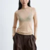 Haut transparent en maille fine