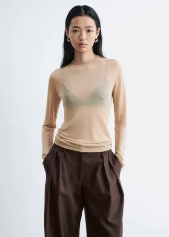 Haut transparent en maille fine