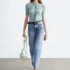 Jeans courts à jambes larges