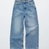 Jeans courts à jambes larges