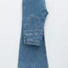 Jeans slim taille basse évasé