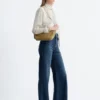 Jeans évasé à plis marqués