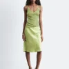 Jupe-culotte en satin mi-longue