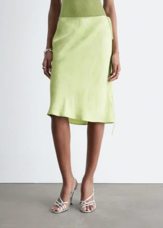 Jupe-culotte en satin mi-longue