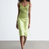 Jupe-culotte en satin mi-longue