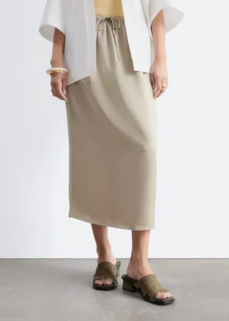 Jupe midi à cordon