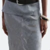 Jupe midi en jacquard de viscose et soie