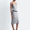 Jupe midi en jacquard de viscose et soie