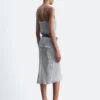 Jupe midi en jacquard de viscose et soie