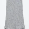 Jupe midi en jacquard de viscose et soie