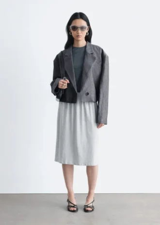 Jupe midi en jersey de coton
