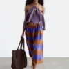 Jupe midi en soie