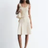Jupe midi plissée en coton