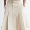 Jupe midi plissée en coton