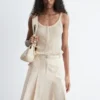 Jupe midi plissée en coton