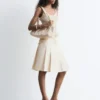 Jupe midi plissée en coton
