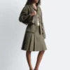 Jupe midi plissée en coton