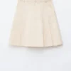 Jupe midi plissée en coton