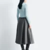 Jupe midi plissée en laine