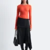 Jupe midi portefeuille asymétrique