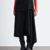 Jupe midi portefeuille asymétrique