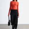 Jupe midi portefeuille asymétrique