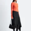 Jupe midi portefeuille asymétrique