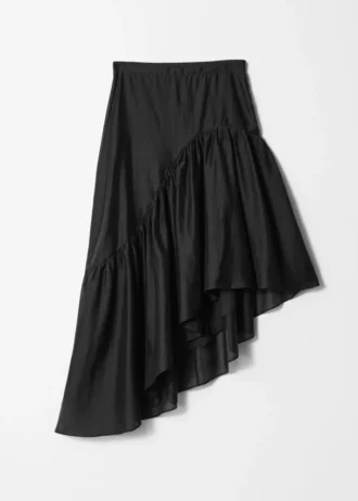 Jupe midi à volants asymétriques