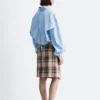 Jupe portefeuille en tartan longueur genou