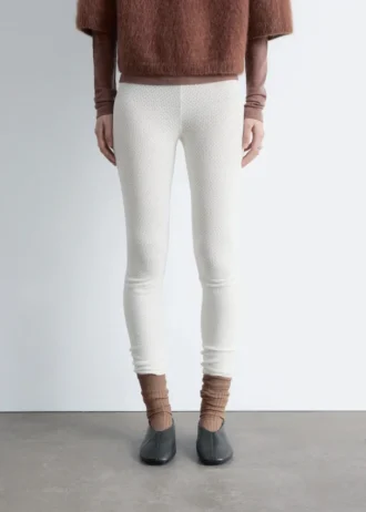 Leggings en maille pointelle